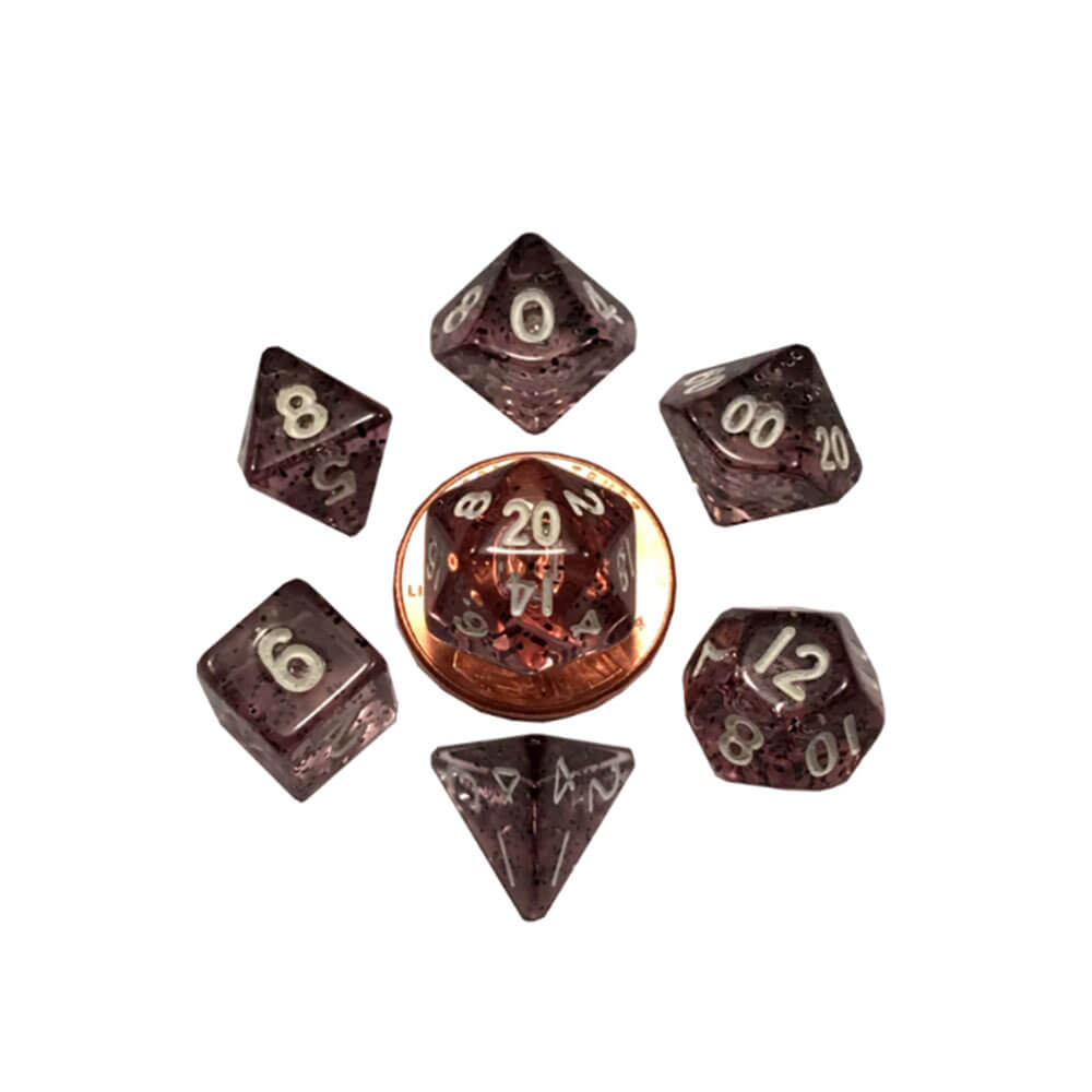 MDG Mini Poly Dice Set (w/ biały nr)