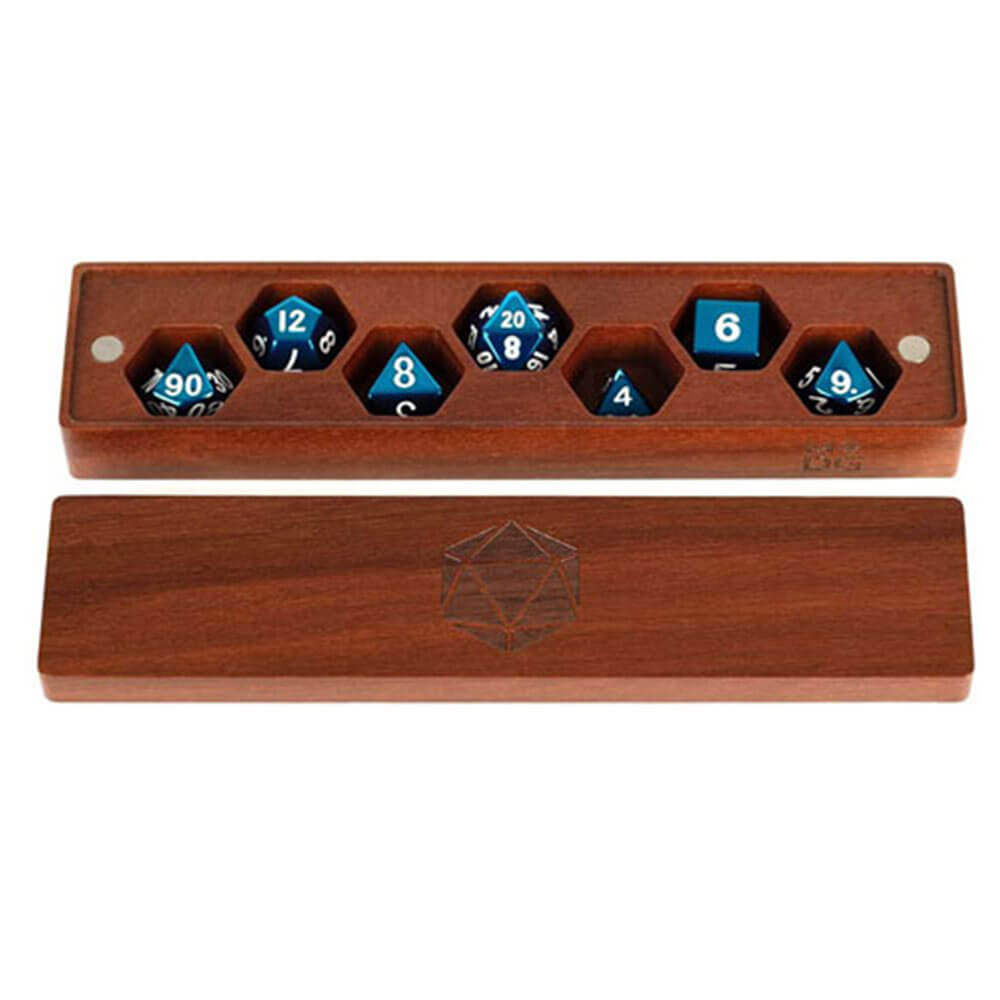 Metallisk terning GamePremium Wood Dice Vault