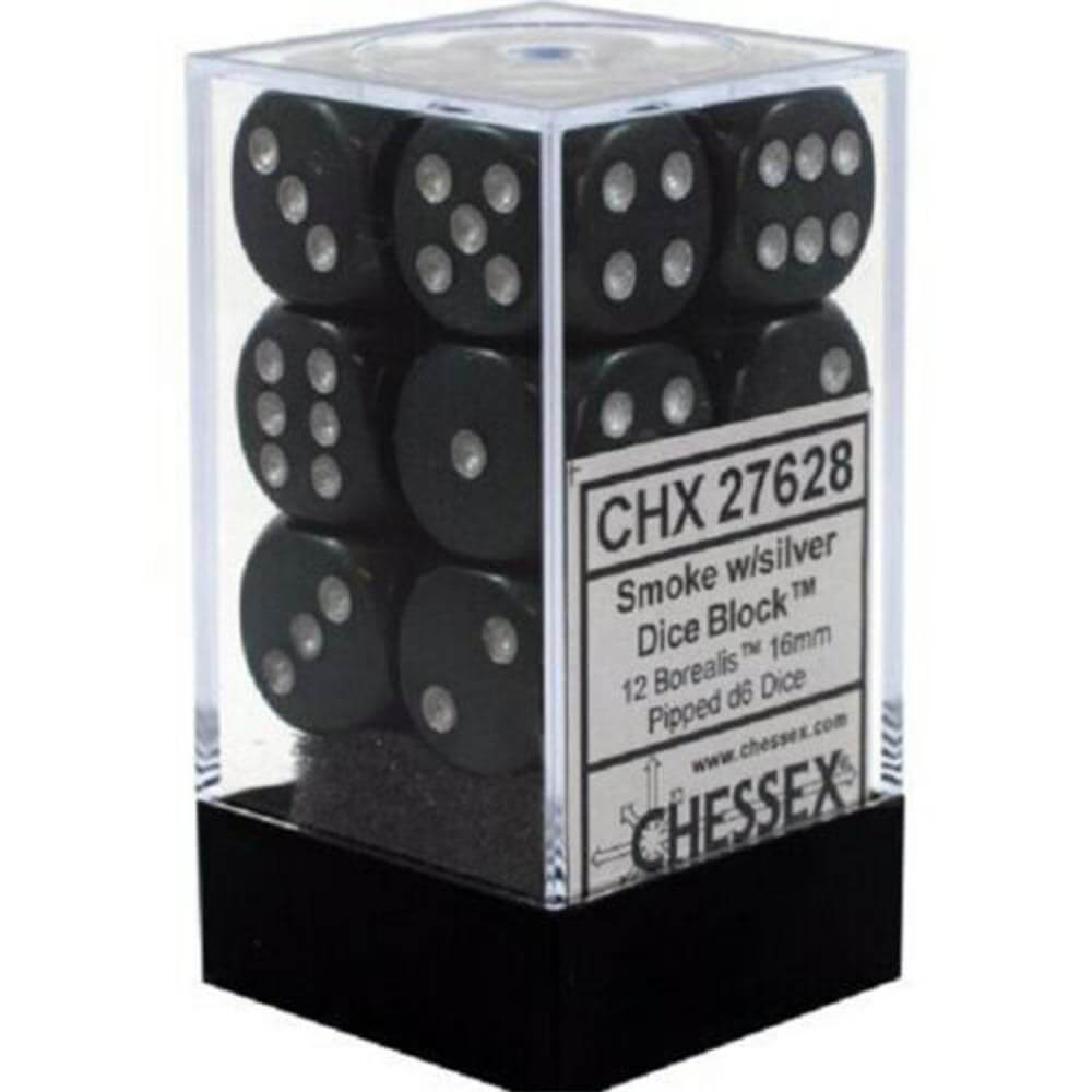 D6 dice borealis 16 mm (12 dobbelstenen)