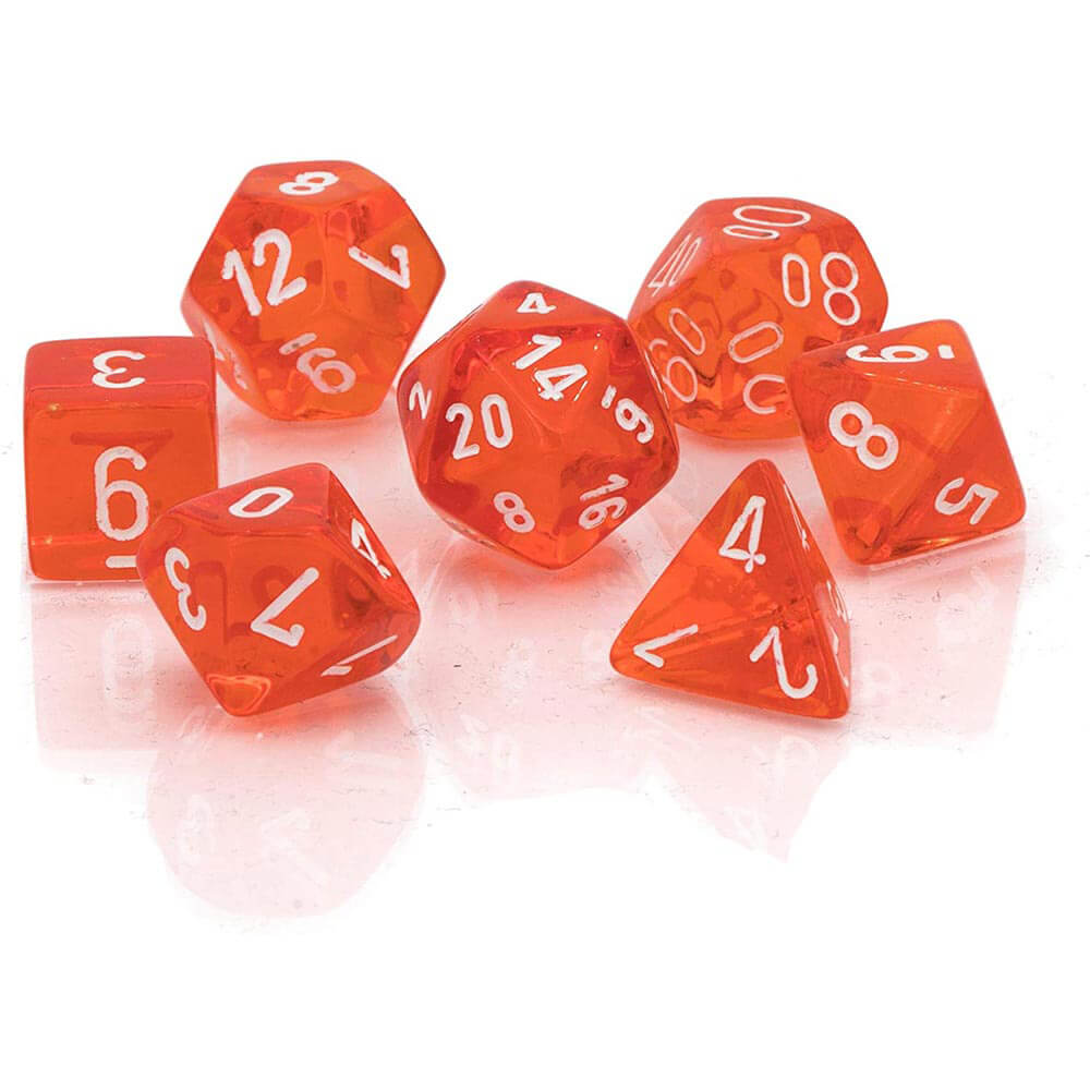 D7 Die Set Dice Translucent Poly (7 terninger)