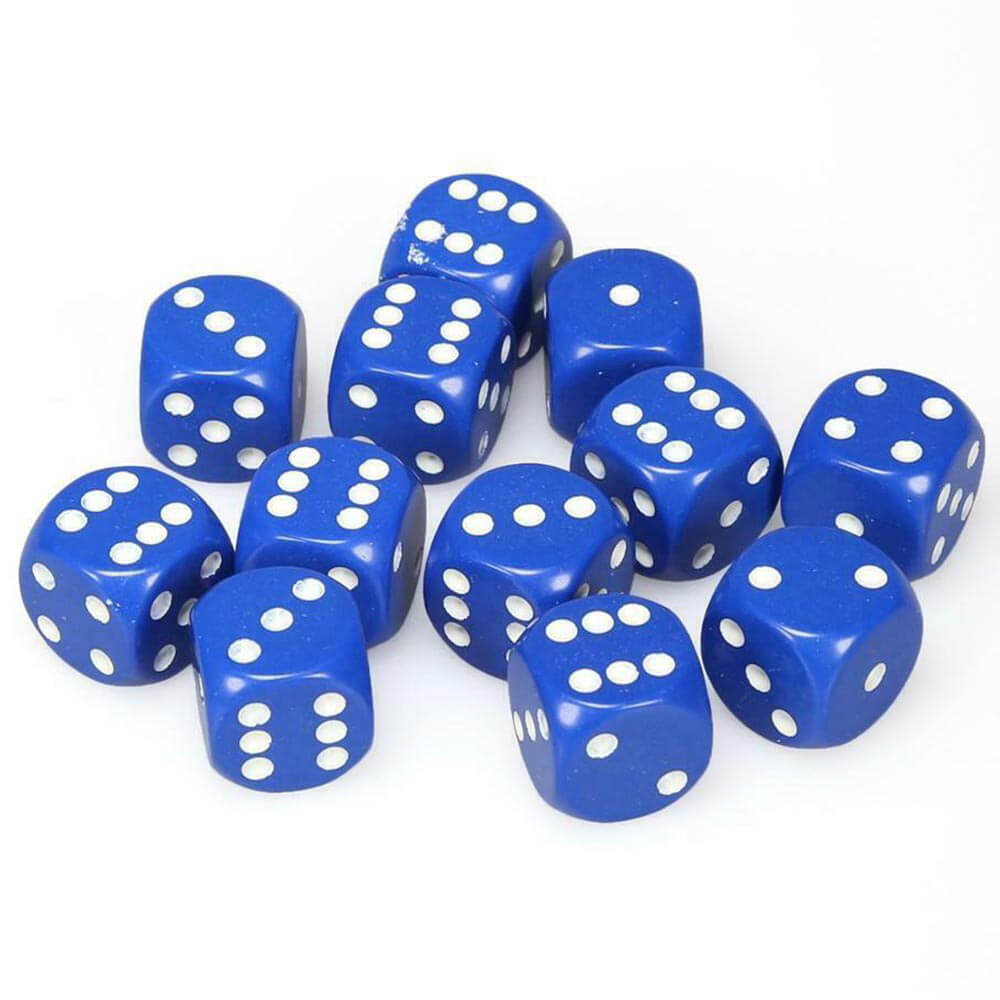 D6 Dice Opaque 16mm (12 Dice)