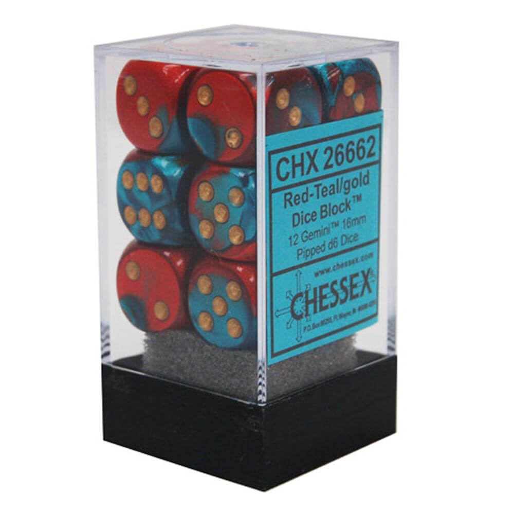 D6 Dice Gemini 16 mm (12 kości)