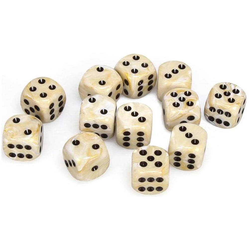 D6 Dice Marmur 16 mm (12 kości)