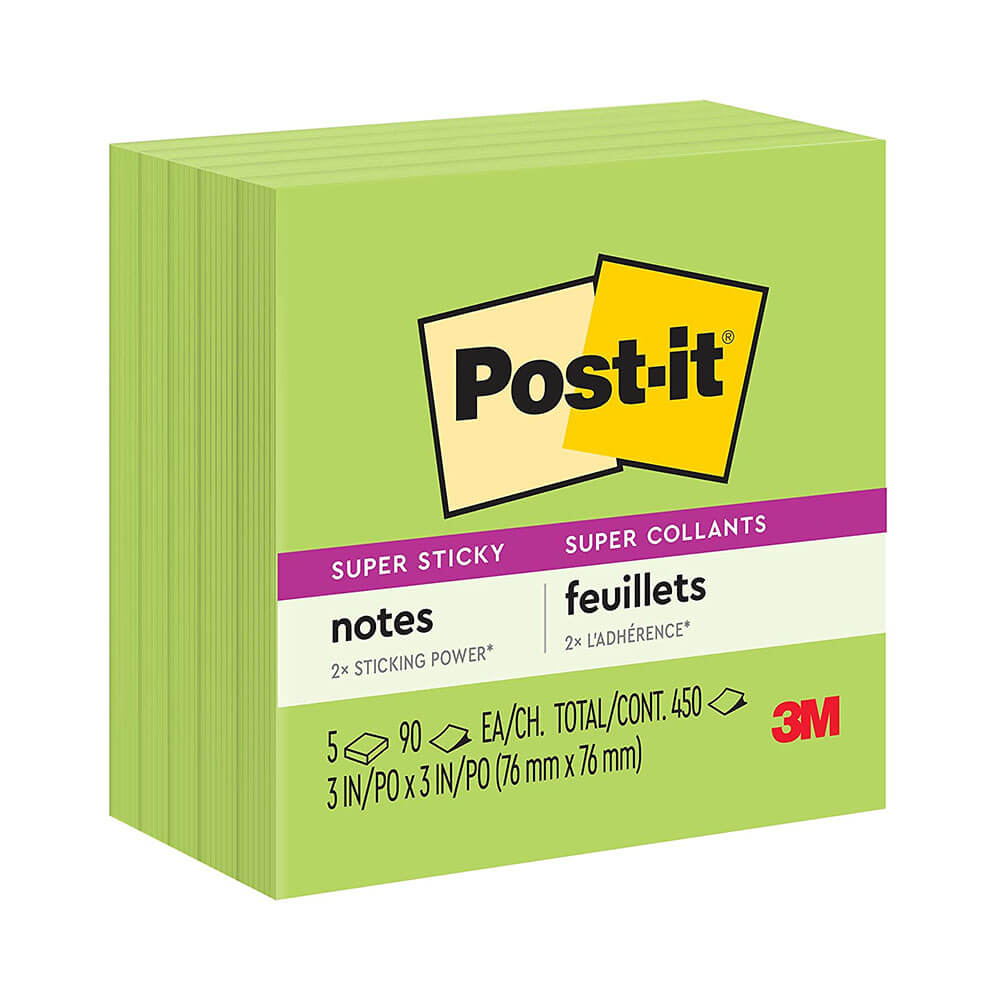 Post-it Super Sticky Notes 76x76mm (5PK)