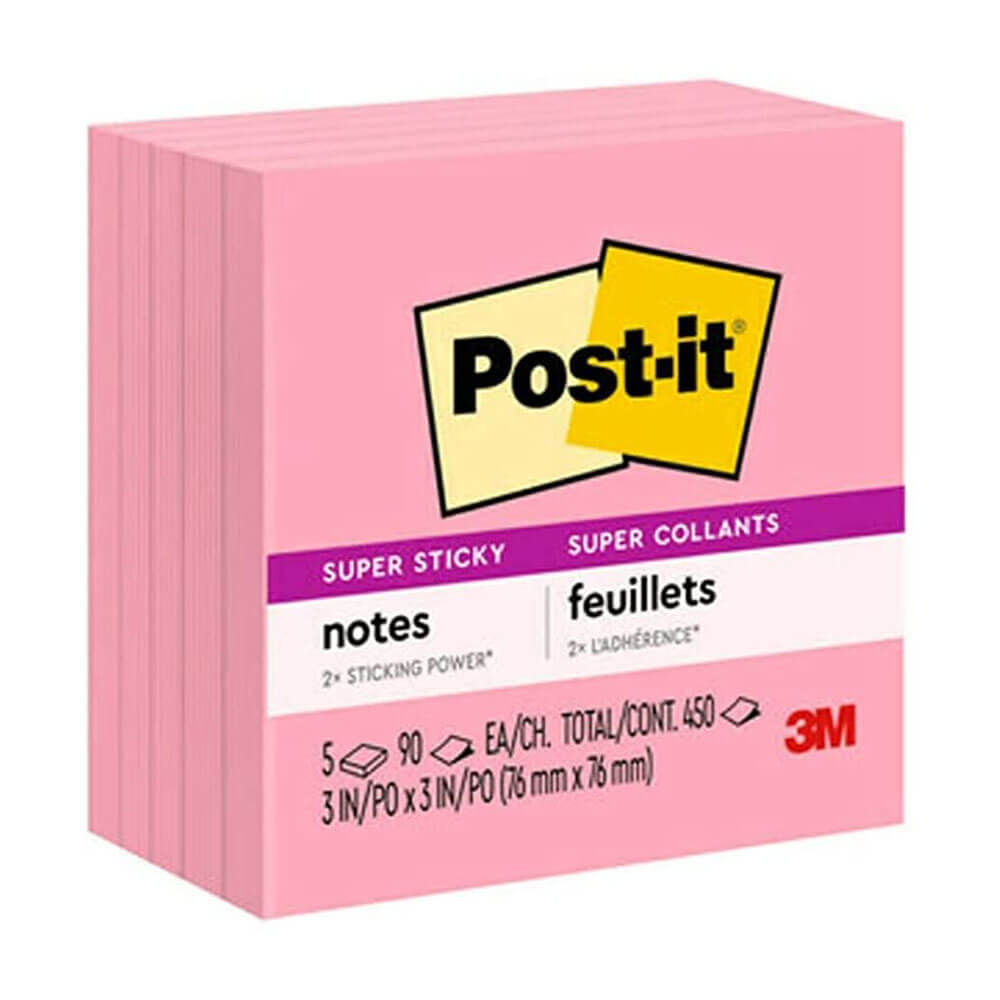 Post-it Súper Sticky Notes 76x76 mm (5pk)