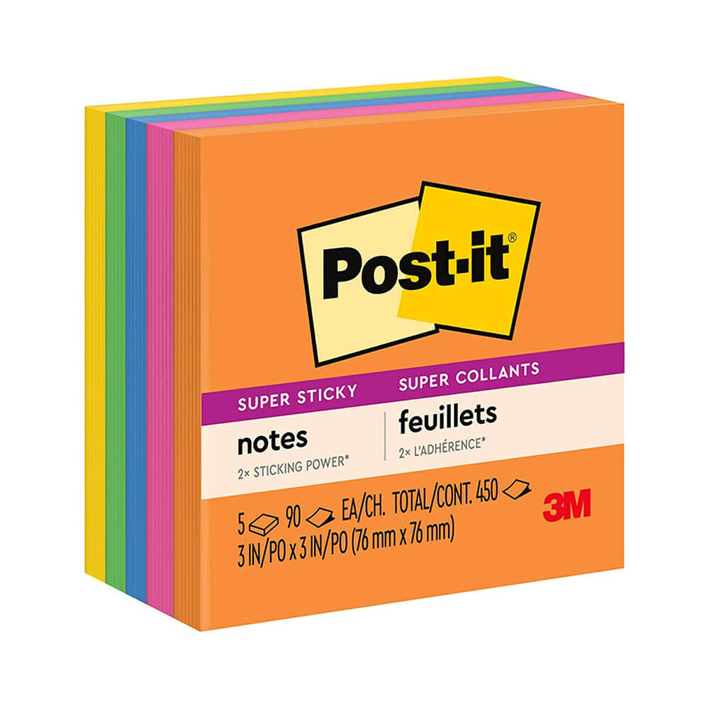 Post-it Súper Sticky Notes 76x76 mm (5pk)