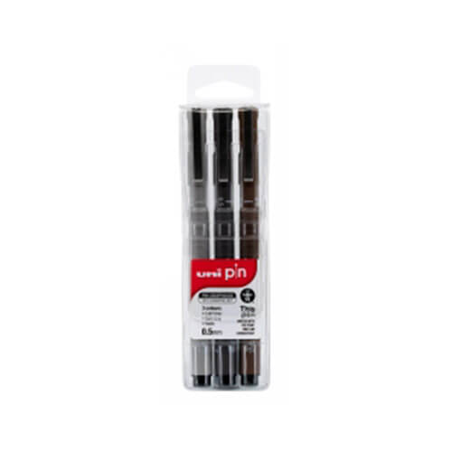 Uni-ball Pin Fineliner Pen Assorted (Wallet of 3)