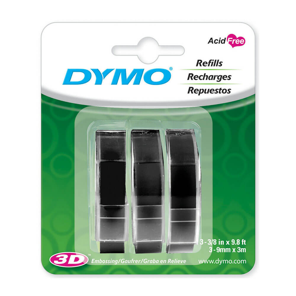 Dymo Embossing Tape Etichetta 9mmx3m (3pk)