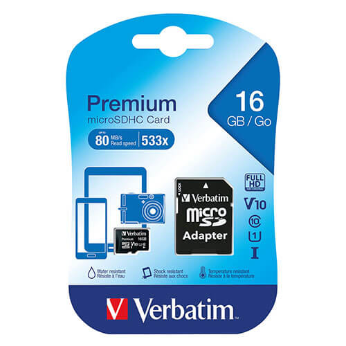 Verbatim Class 10 Micro Memory Card with Adapter