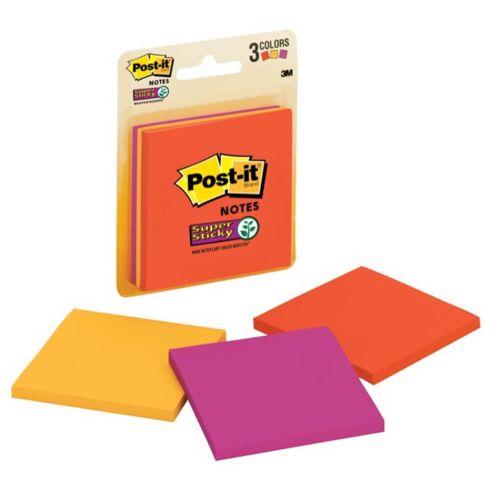 Post-it Super Sticky Notes 76x76mm (3 almofadas)