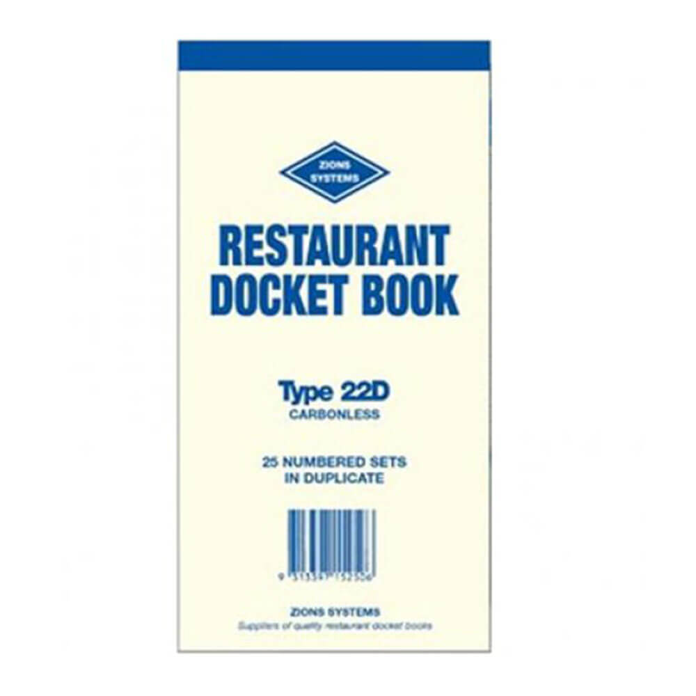 Libro di docket del ristorante duplicato senza carbonio Zions