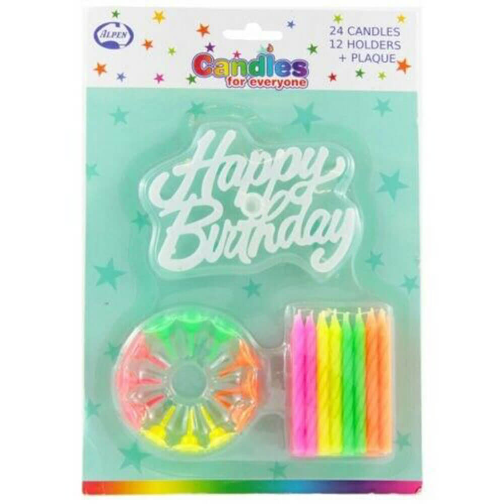 Velas de cumpleaños de Alpen con titulares (24pk)