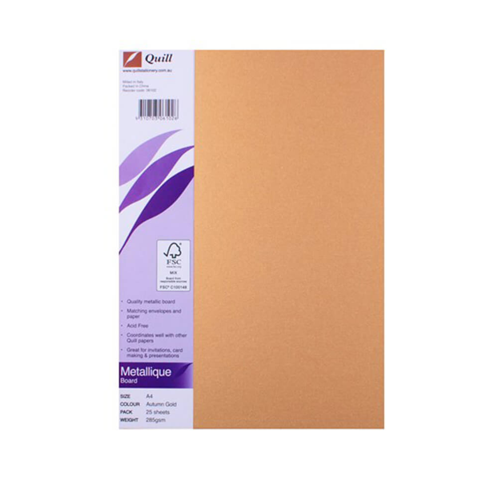 Quill A4 Metallique Board 285gsm (pacote de 25)