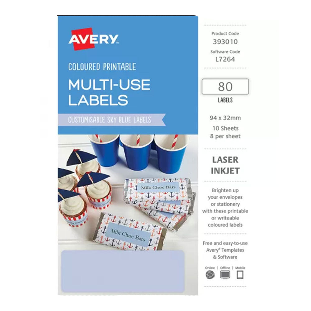 Avery rectangular láser etiqueta 80pcs (94x32 mm)