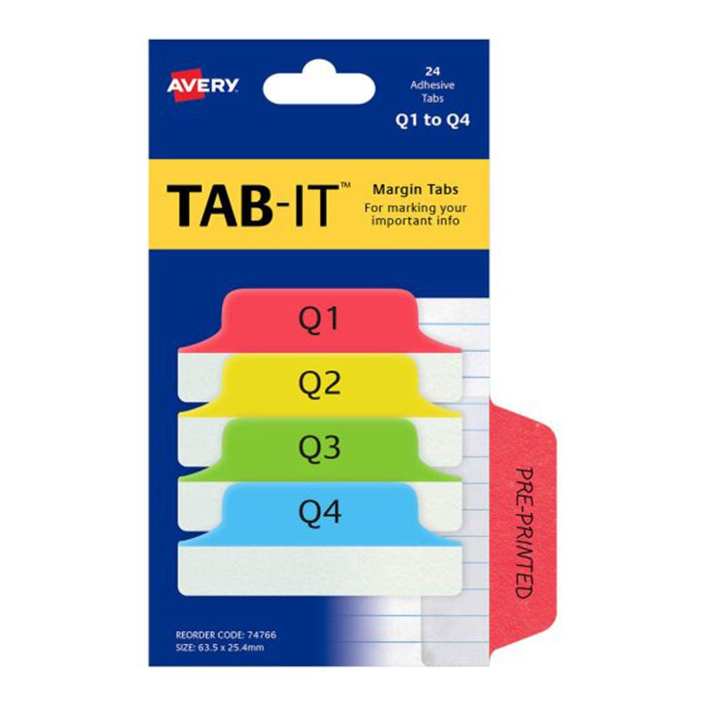 Marginkvarter Q1-Q4 Tabs 24pcs (64x26mm)