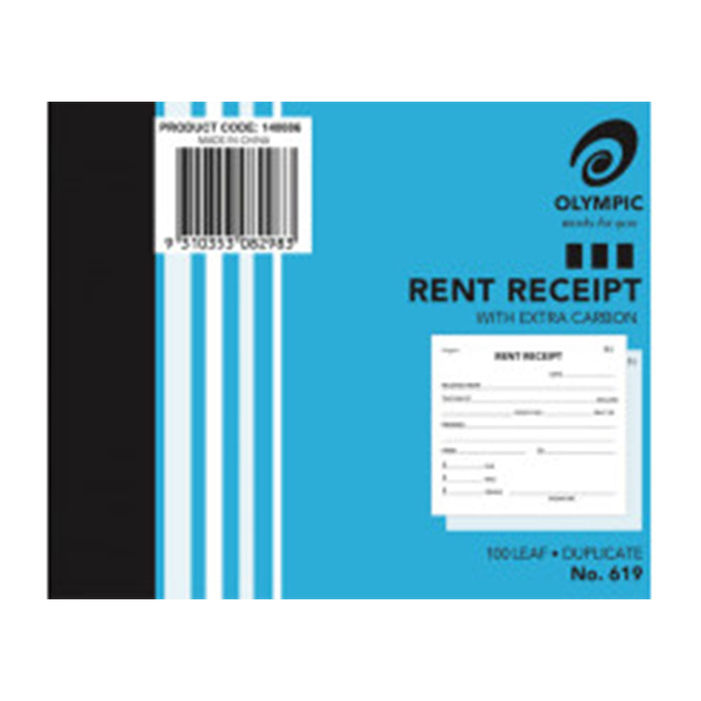 Olympic Rent Receipt Book #619 Duplicate (5x4inch)