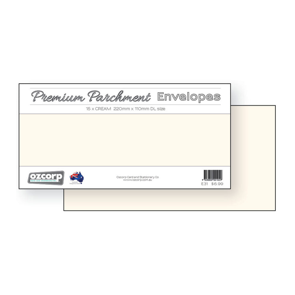 Busta per pergamena premium OzCorp 15pcs (22x11cm)