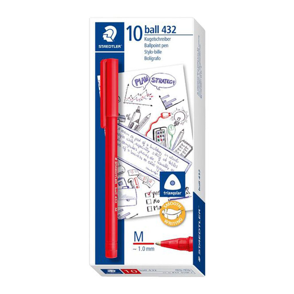 Staedtler Medium Stick Triangular Ballpoint Point 10pcs