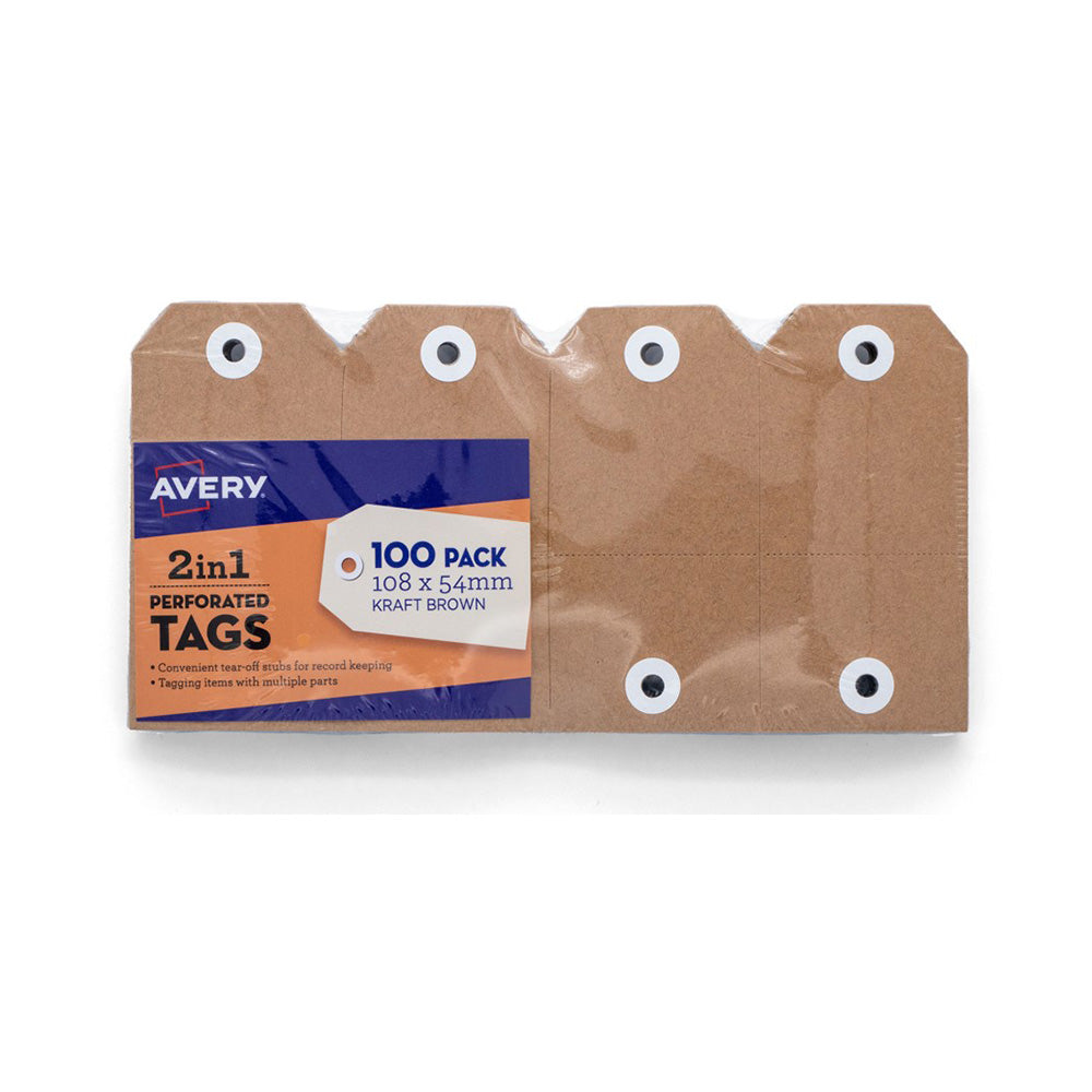 Avery 2-in-1 Tag Kraft (opakowanie 100)