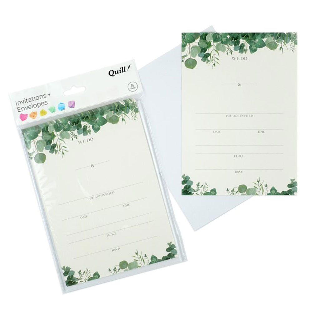 Quill Invitation Card & Convolut 25x175mm 8pk