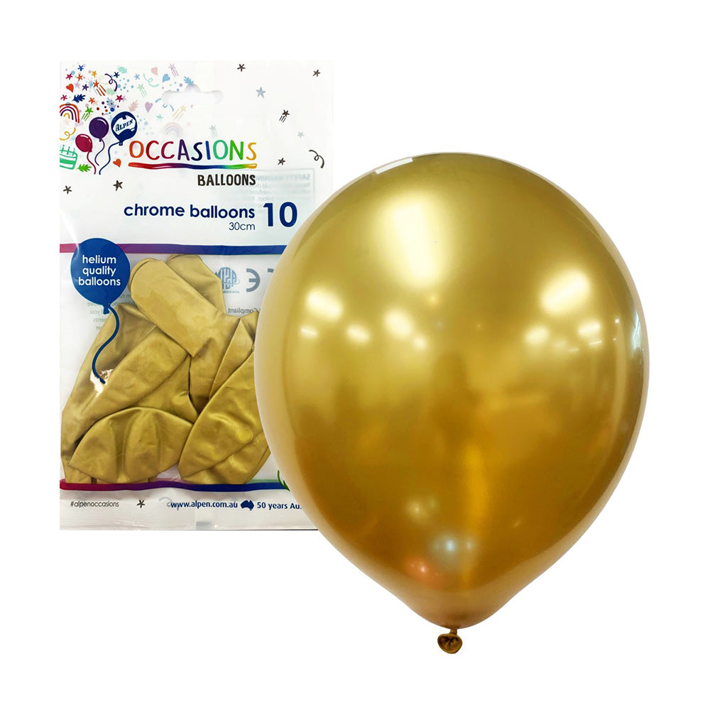 Alpen Chrome globos 30 cm (paquete de 10)