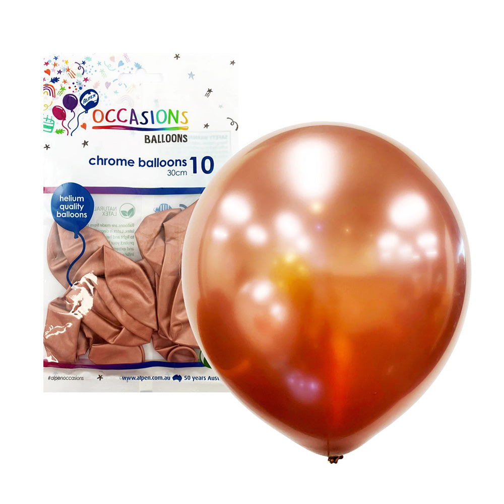 Alpen Chrome Balloons 30cm (paket med 10)