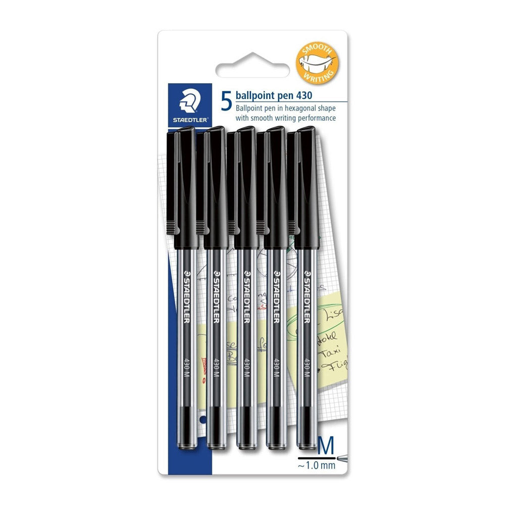 Staedtler Stick Ballpoint Pen 5pk (Black)