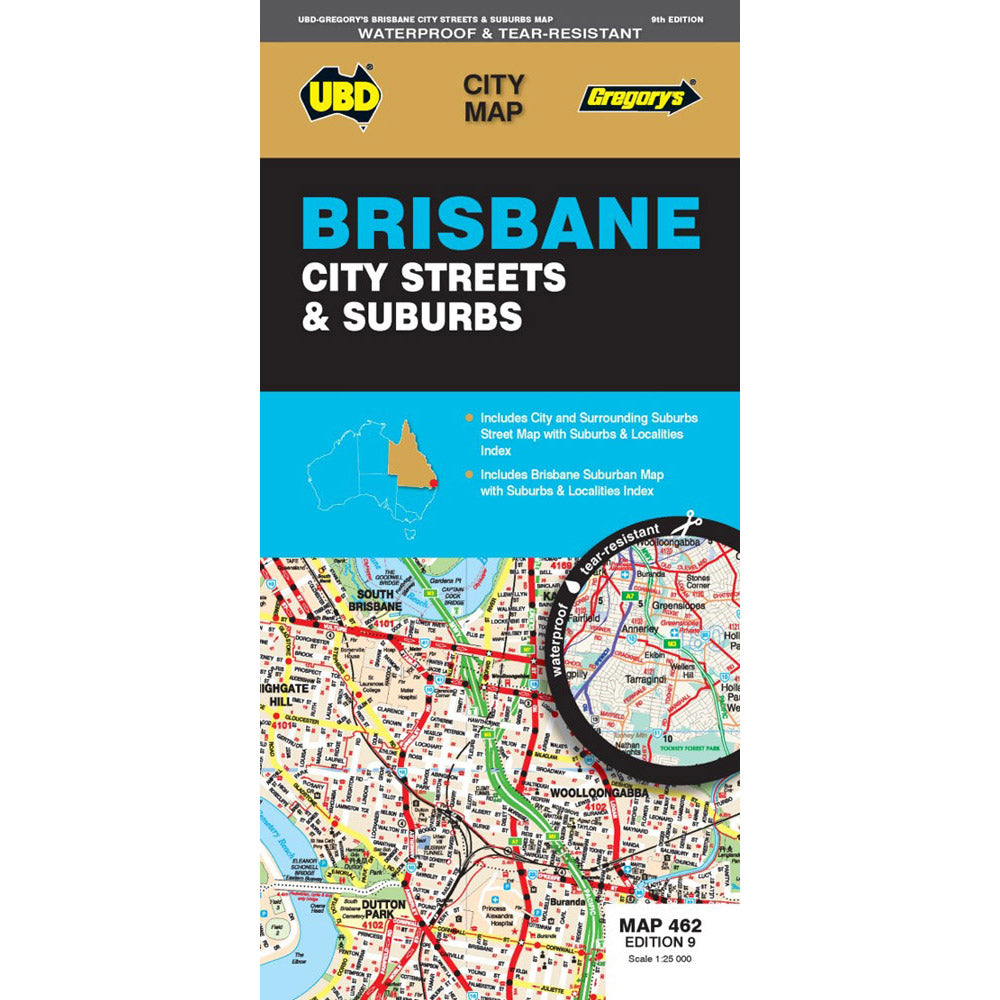 Brisbane City Streets and Suburbs Map 9th Edition