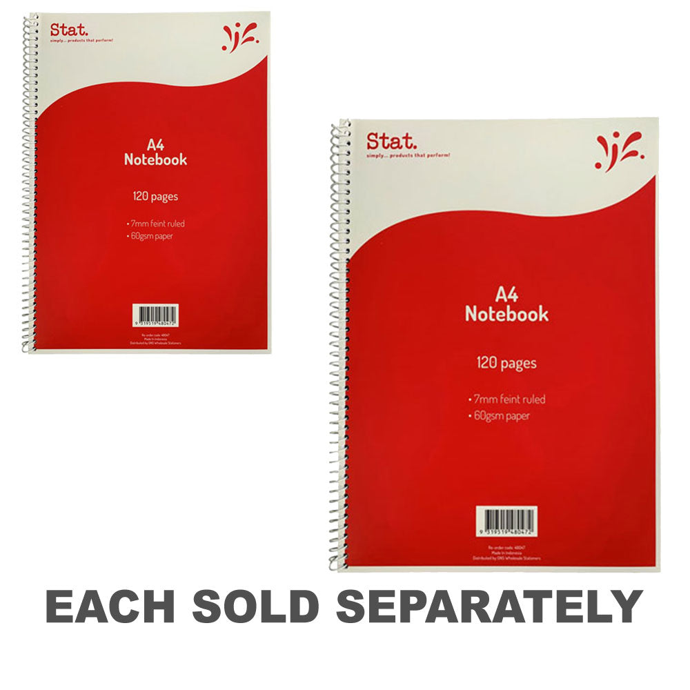 Stat Ruling Board Cover A4 Notebook 120pg (Red)