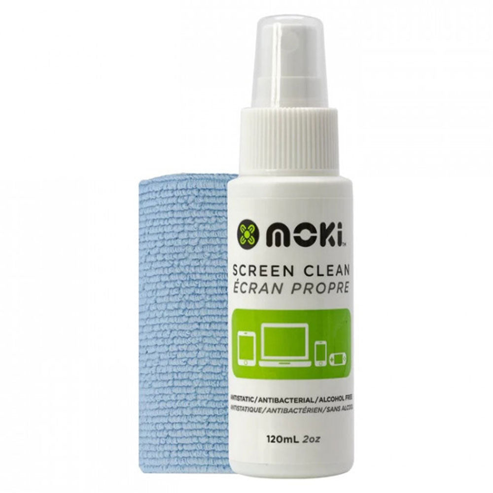 Spray de nettoyage d'écran Moki avec tissu microfibre