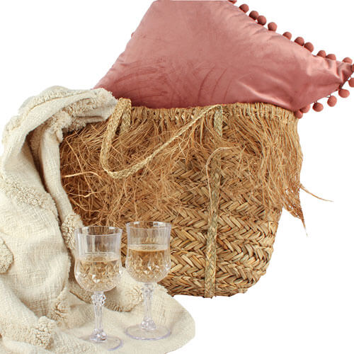 Lara Fringed Seagrass Bag (50x28cm)