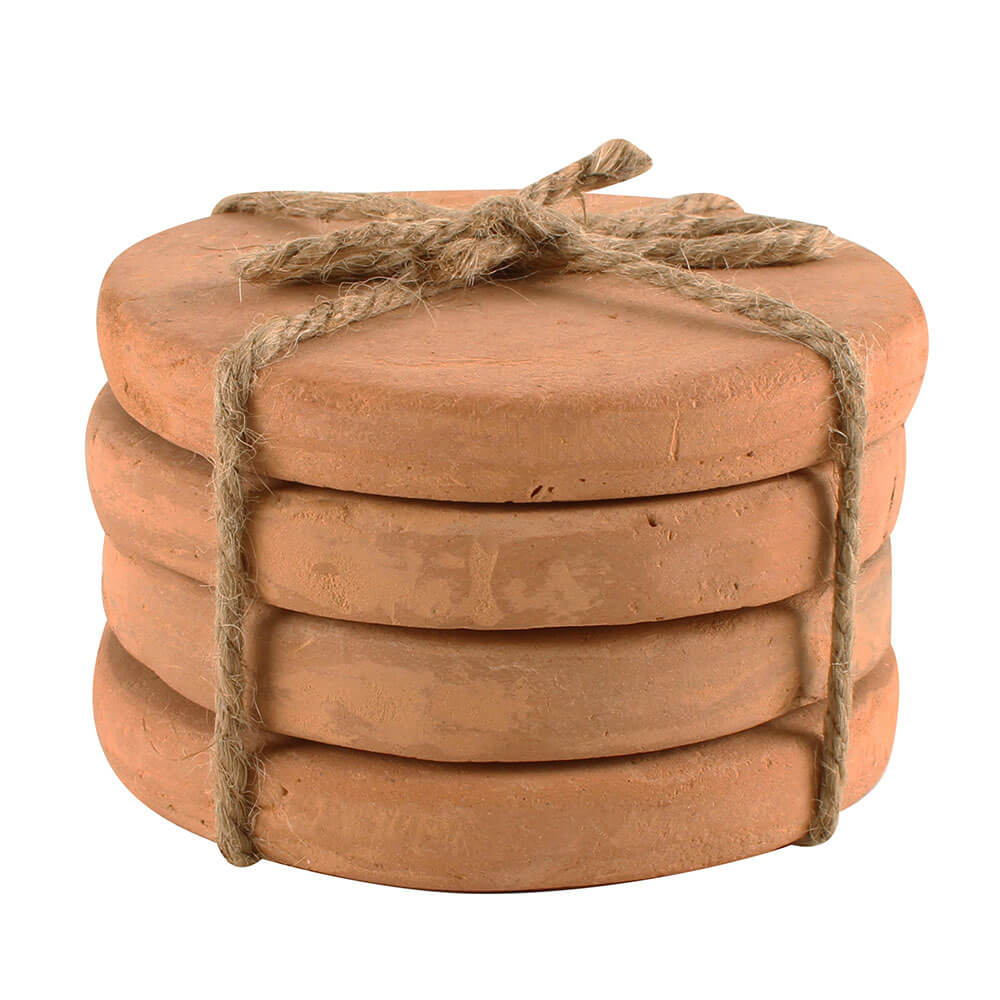 Caharin Terracotta Coasters met Stoppers set van 4