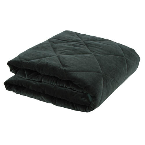 Tiffany Quilted Velvet Cotton Throw Dark Green (200x130cm)