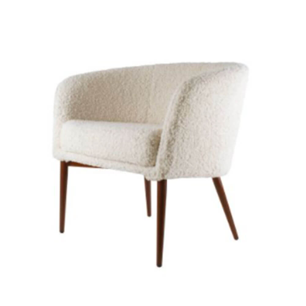 June Faux Sherpa Chair w/ Metal Leg