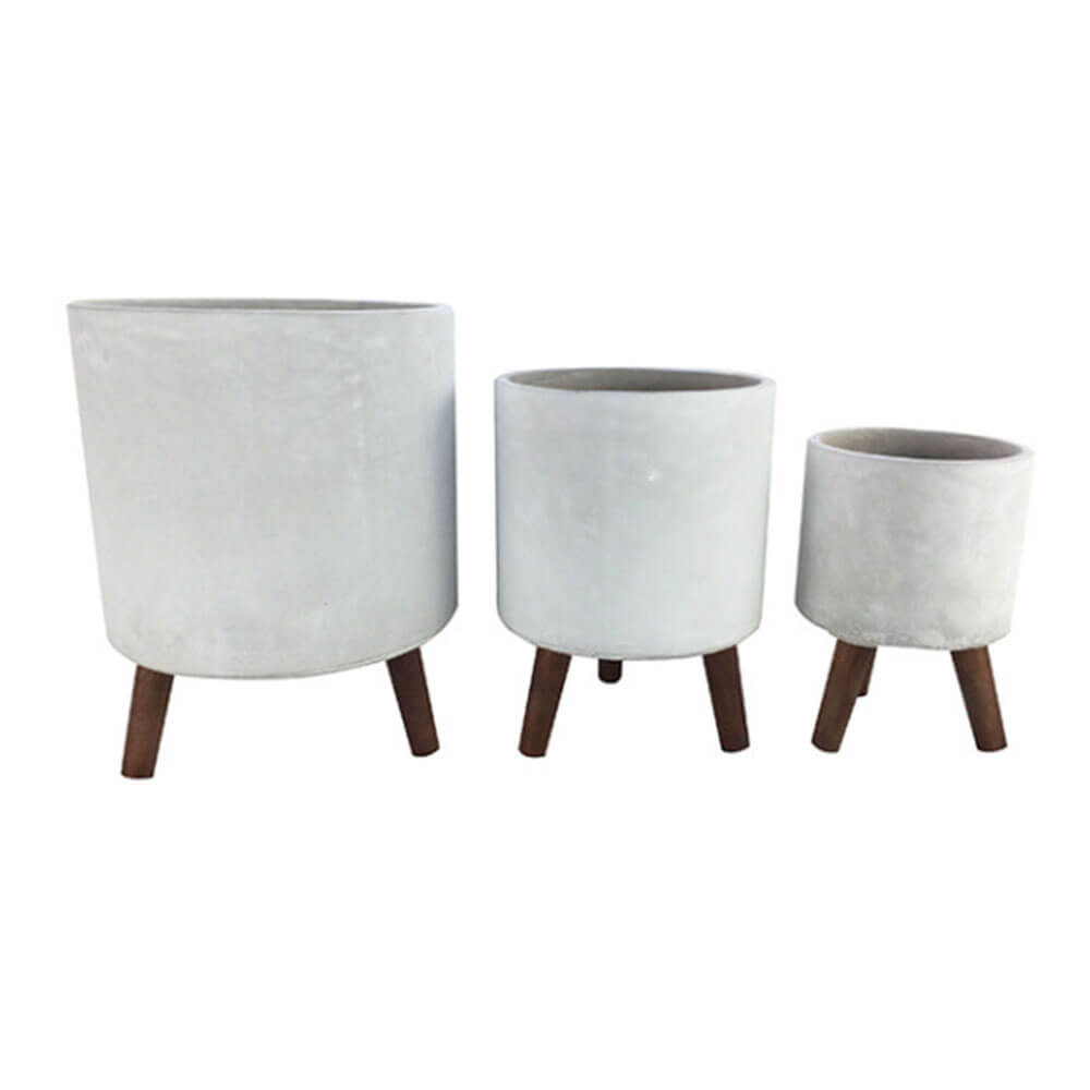 ASTER CONTRETE PLANTERS SET av 3 (25x25x32cm)