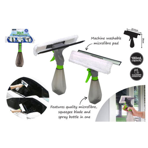 3-in-1 Spray Squeege Window Cleaner (26x26cm)