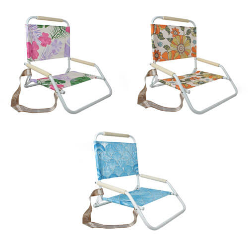 Foldable Beach Chair w/ White Frame (60x58x50cm)