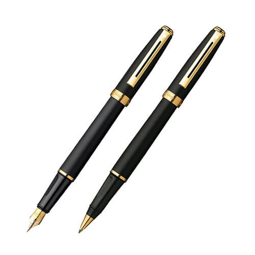 Prelude Black Matte/22CT Gold Plated Pen