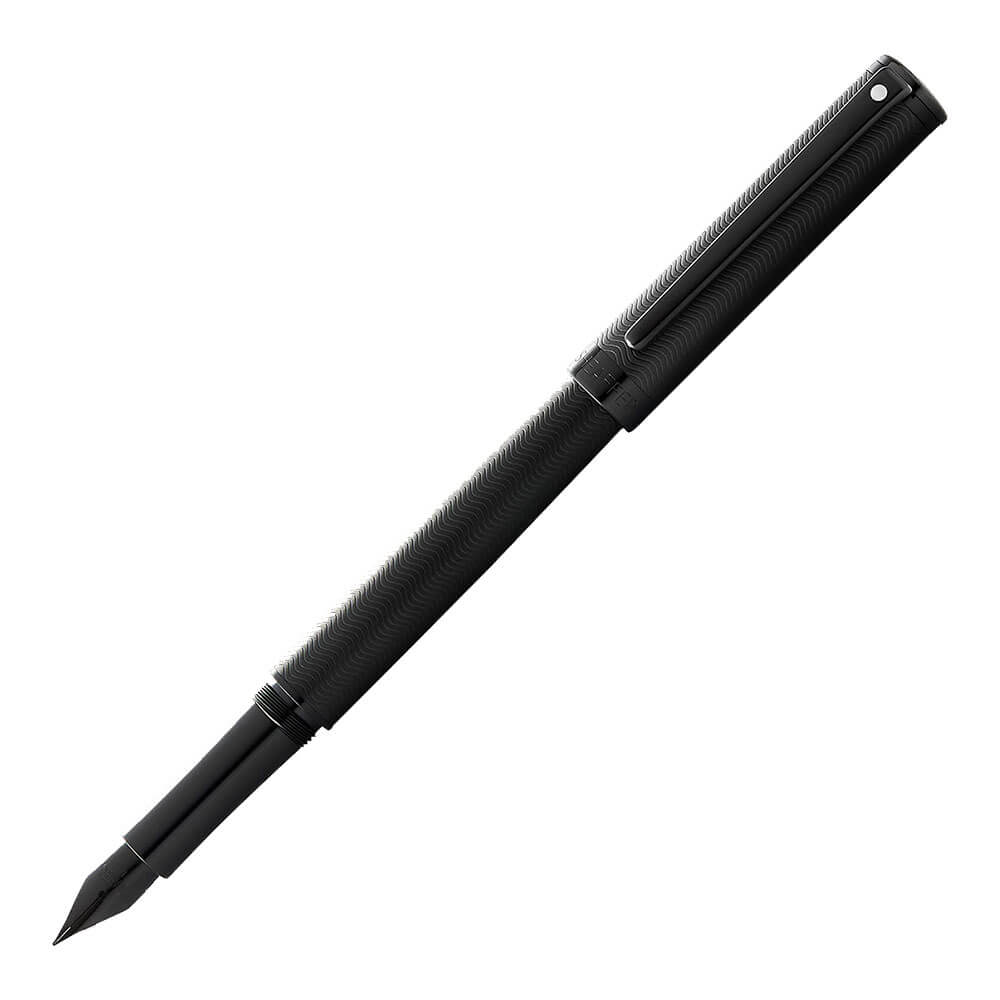 Mat Black Fountain Pen met glanzende zwarte PVD -trim