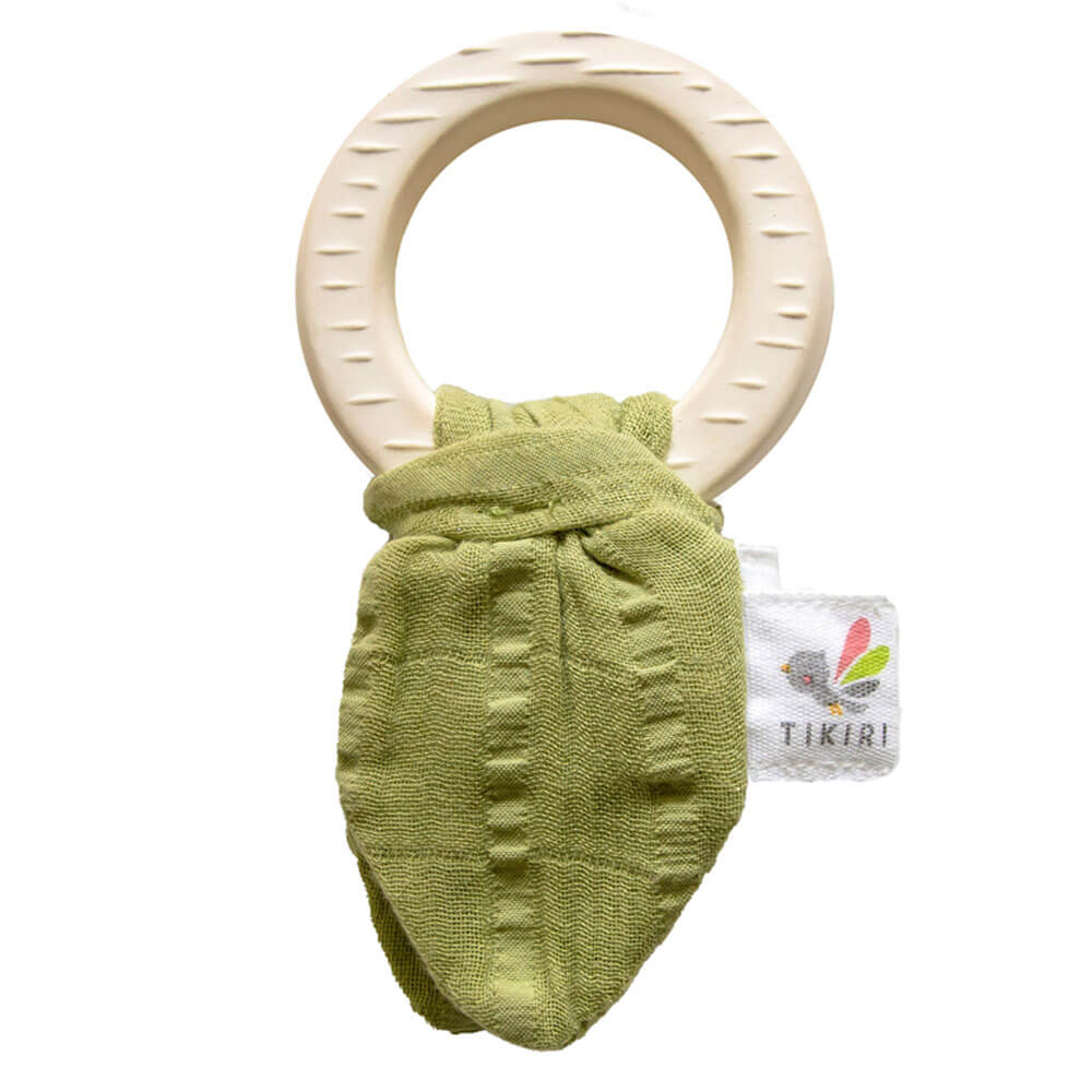 Tikiri naturgummi teether med muslinbind