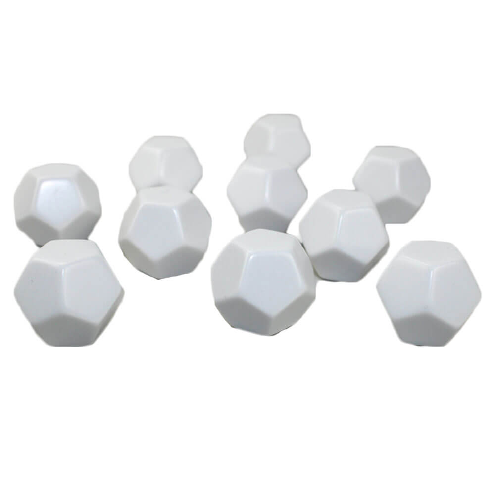 Chessex D12 Dice en blanc (10 / sac)