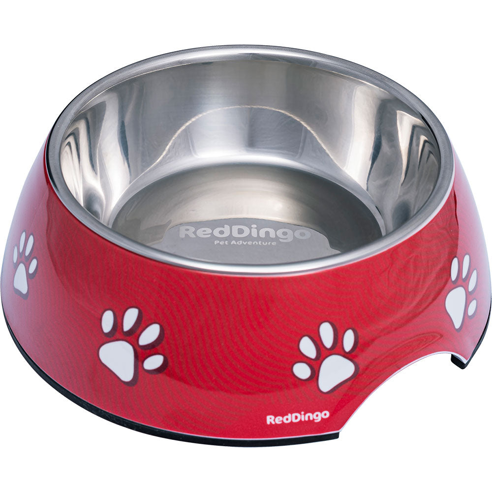 Melamine Bowl med Pawprint Design (Red)