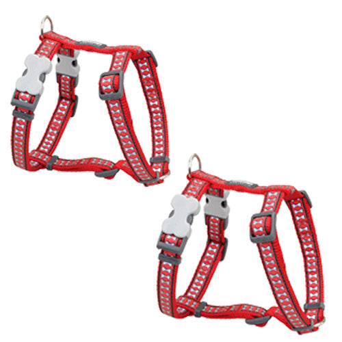 Harness with Reflective Bones (Red)