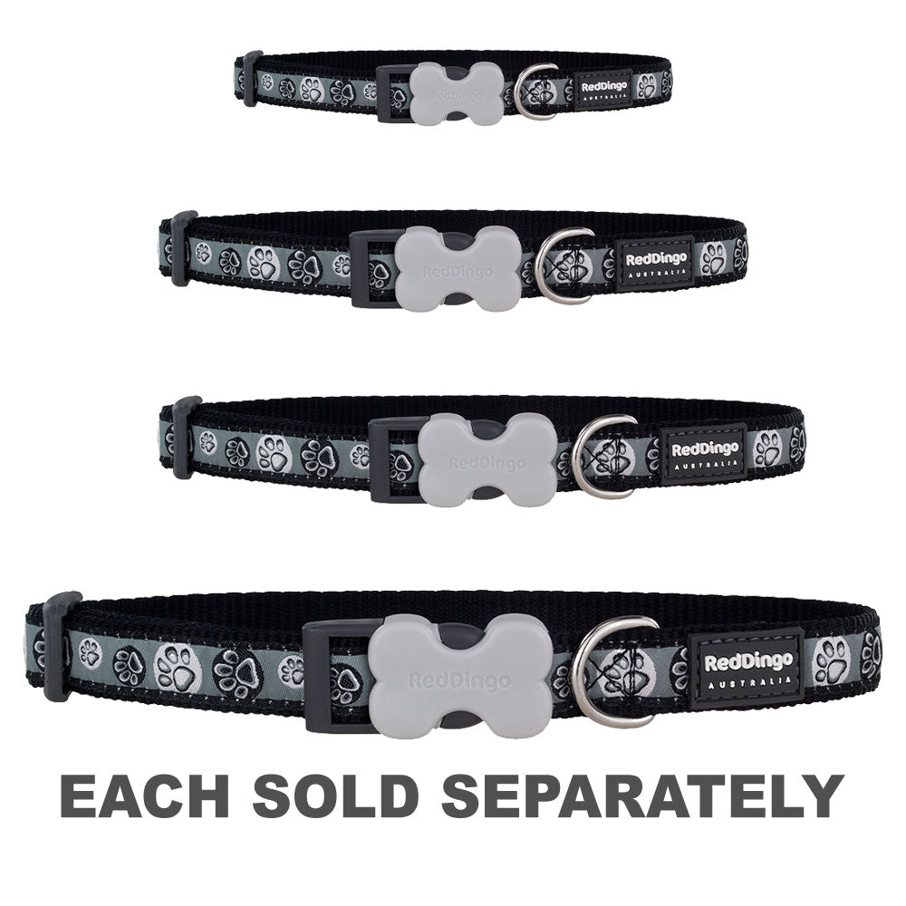 Dog Collar with Paw Impressions Design (Black)