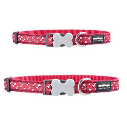 Dog Collar with Flying Bones (Red)