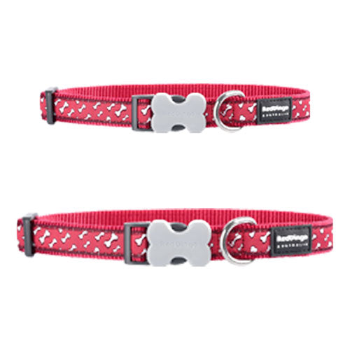 Dog Collar with Flying Bones (Red)