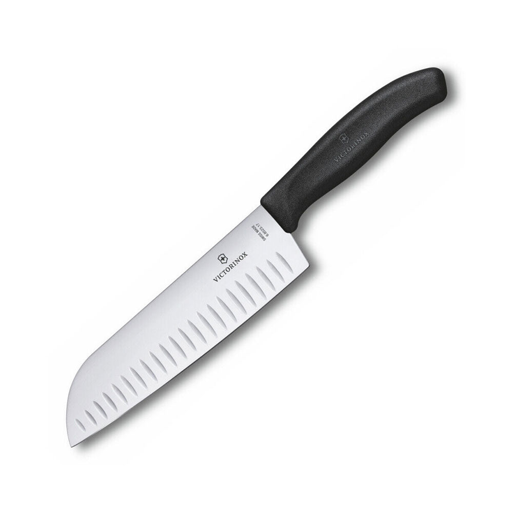 Rädda breda blad Santoku -kniven 17cm (svart)