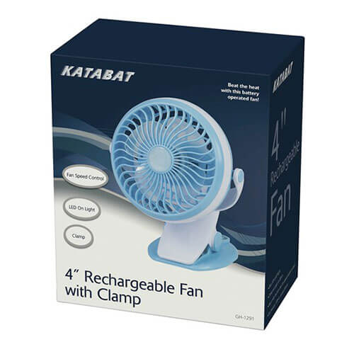 Mini Rechargeable Fan w/ Clamp Mount