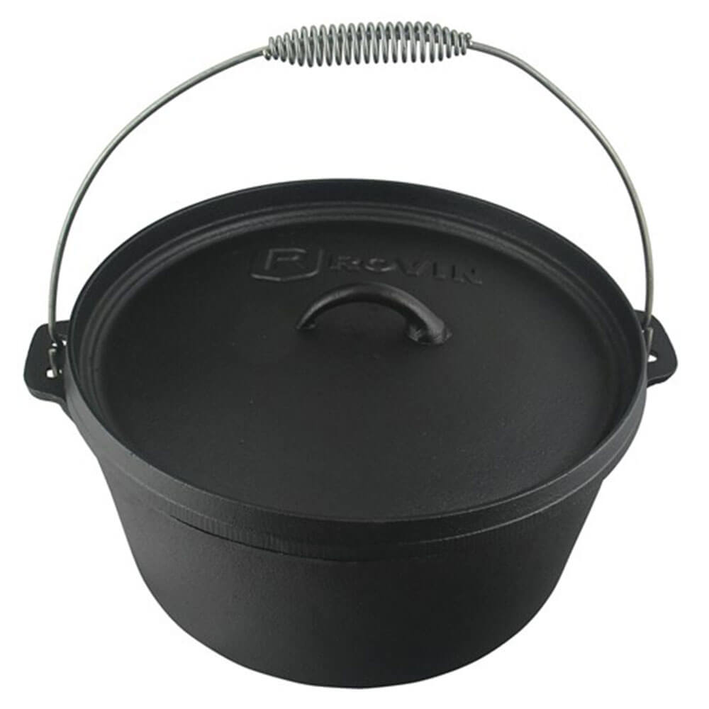 8 Quart 7.6L Camp Cast Iron Dutch Oven (320x150mm)