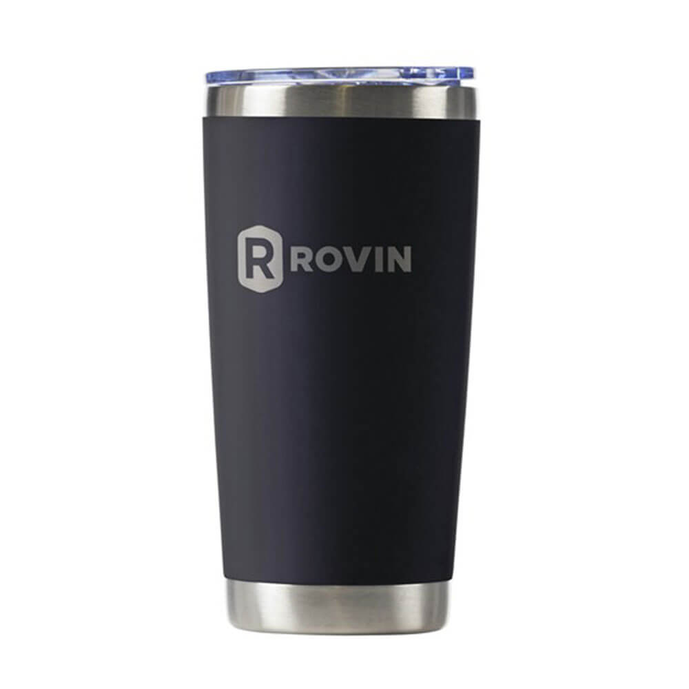 Tasse de rovin en acier inoxydable avec couvercle de poussée (590 ml)